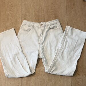 Hollister Women's Ultra High Rise Dad Jeans Vintage Stretch Cream White